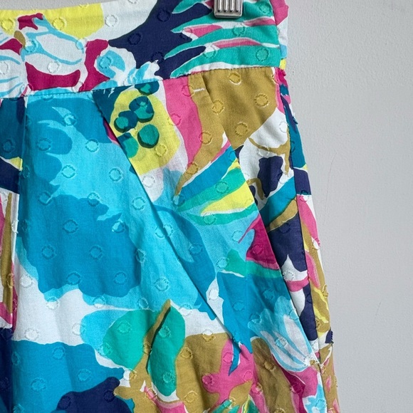 J. Crew Tie Waist Skirt In Seaside Vibrant Watercolor Floral Size 2 - Picture 8 of 9